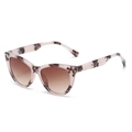 Occhiali da sole cat-eye con montatura rosa traslucida e lenti sfumate marroni retro chic - Leopardo Rosa Sfumato Marrone
