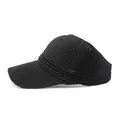 Minimalist black knit sun visor hat for women featuring a wide brim and breathable mesh - Adjustable / Black
