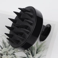 Ergonomic black silicone scalp massager brush with 19 flexible teeth for hair washing - 19-Tooth Scalp Massage Brush (Black)