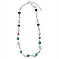 Titanium steel necklace with colorful beads, dice charms and playing card pendants - Necklace 48+5CM (H3013)