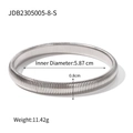 18K gold vintage ribbed bangle with square emerald zircon inlay and open design - Silver 0.8cm Ribbed Style (JDB2305005-8-S)
