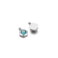 Silver hexagonal pendants with blue round-cut cubic zirconia in a professional layout - 6mm / Hexagon Steel Blue
