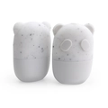 White silicone ice face roller with black spotted pattern and cute ear design - Panda Style-Off White