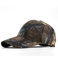 Men's camouflage baseball cap with bionic leaf pattern and curved brim for hiking - Adjustable / Grey Brown Woodland Camouflage(06)