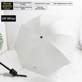 Foldable beige sun and rain umbrella with UV protective black coating 98cm diameter - Uv Manual Umbrella Off-white / Gift Box Not Included