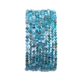 Multi-layer bracelet with 2.5mm faceted natural stones in a turquoise blue-green gradient - 2-2.5mm/15 Inch / Faceted Apatite