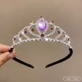 Sparkling silver tiara with purple and pink rhinestones, 12cm size headband for women - 38# Purple Crystal Style (12cm)