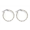 Polished silver twisted rope hoop earrings made of stainless steel for women - 20mm / Steel