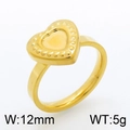 Goldener herzförmiger Ring mit Perlenstruktur und minimalistischem Band für Damen - US 6 / Gold
