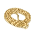 Gouden roestvrijstalen ketting met religieuze hanger en een gepolijste kralenketting - Gouden 3mm*60cm Ketting / 3mm*60cm
