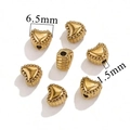 Golden stainless steel heart beads 6.5mm and cylindrical beads with 1.5mm hole - Heart-Gold