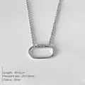 Halskette aus Silber-Edelstahl mit ovalem Karabinerverschluss, Länge 45cm, moderner Stil - Großer Karabiner Feine Kette (XNL0046-1) / Silber