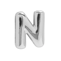Custom silver 3D bubble letter N charm for DIY personalized metal bracelets - Silver Letter-N