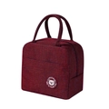Insulated wine red oxford cloth lunch bag with sturdy handle and bear logo - 300D Oxford Cloth / Wine Red (Bear Logo)
