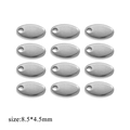 Golden stainless steel oval jewelry tags 8.5x4.5mm with matte finish for DIY bracelets - Blank Oval / Steel