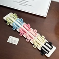 12-piece matte rectangle hair claw set in assorted macaron colors on display card - Set-2 / Random Color