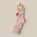 Calze invernali rosa in velluto di visone con catena a cuore ed etichetta Sweet NaNa - Taglia unica / Rosa