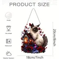 2D acrylic suncatcher featuring two colorful cats with waterproof and pre-drilled design - Long Hair Cat-OPP Bag