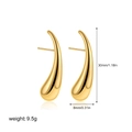 Guida alle dimensioni degli orecchini a goccia in oro 18K con altezza 30 mm e larghezza 8 mm - Goccia d'Acqua Lunga Liscia (22953)