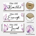 Three-piece butterfly wooden wall art set with inspiring quotes and watercolor designs - Butterfly Inspirational Quotes Set of Three (M24Y50741_Q)