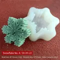 3D snowflake silicone mold for DIY candles 80x30mm with green snowflake candle sample - No. 4 Snowflake XH-22