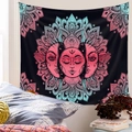 Arazzo bohémien con sole e luna in rosa e blu per decorazione murale della camera - 73*95CM / Contrasto Boho Colorato