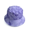 Sombrero de pescador clásico de algodón tie-dye violeta con costuras reforzadas - Morado