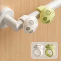 Silicone mushroom door handle bumper protectors in white and green flexible rubber - White + Green (2 Pack)