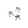Three silver alloy hollow bow pendants for DIY necklace and bracelet crafting - No. 21 Bowknot-Silver-9*11mm