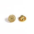 Macro view of gold-plated earring lifter backs with secure disc support for studs - Gold Cylindrical Clutch Style (4)