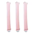 Three-piece heatless pink velvet hair curlers with secure hooks for overnight waves - 3 Pieces Set / Apricot
