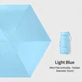 Light blue mini flat umbrella with ultra-compact 15cm folded length for easy portability - No Box / Light Blue