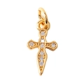 Golden cross charm with sparkling crystals for DIY bracelets and necklaces jewelry - 09 Cross Zirconia Style C