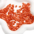 Irregular orange acrylic stone beads with white texture for DIY jewelry making - Orange Red