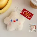 Lindo llavero de estrella de peluche blanco con chirriador para mochilas escolares - Llavero de Estrella de Peluche Blanco - Con Sonido