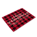 Red and black buffalo plaid Christmas placemat with Merry Christmas and Happy New Year print - Red Black Plaid We Wish You