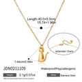 Dettagli della collana gatto in acciaio inossidabile con catena 40+5cm e impermeabile - Forma di Gatto (JDN0211109) / Oro