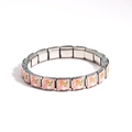Italian modular link bracelet with pink floral pattern made of durable stainless steel - Pink Base Potted Flower Style (款式14)