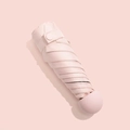 Compact light pink five-fold capsule sun umbrella with black UV protective coating - 6-Rib Mini Vinyl Thickened / Light Pink