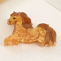 Pinza para el pelo con forma de caballo y patrón de ámbar en acetato duradero - Pony / Amarillo Ámbar