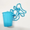 Sky blue plastic bead chain shot glass for Bride to Be parties and festivals - Sky Blue (Solid)