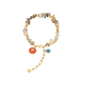 Bracciale in pietre naturali con ciondolo a stella rossa e amuleto malocchio in oro - Stella e Occhio del Diavolo Stile (2#)