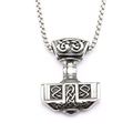 Collana con ciondolo Martello di Thor Mjölnir in acciaio inossidabile argento vintage - Con Catena da 60cm