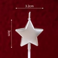 Vela de cumpleaños en forma de estrella plateada para tartas, ancho de 3,2 cm - Vela Estrella - Plata