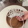 Sparkly silver Merry Christmas headband accessory featuring festive glitter lettering - 46# Silver Glitter Headband with Letters