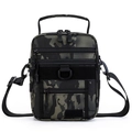 Tactische camouflage schoudertas met verstelbare riem en meerdere ritszakken voor buiten - Zwart CP Camouflage