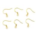 Set of 6 gold plated S925 sterling silver U-shaped earring hooks for DIY jewelry making - No Bead Gold