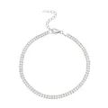 Minimalist double row silver bead chain bracelet with adjustable lobster clasp closure - Silver Double Layer Bead Chain (PB908)