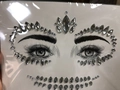 Detail of silver rhinestone face jewelry sticker for Halloween and masquerade makeup - Silver Rhinestone Brow Eye Decor (L0578)