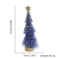 Mini blue frosted Christmas tree with snow effect, gold star, and wooden base, 20cm height - 20CM Blue Snow Dipped